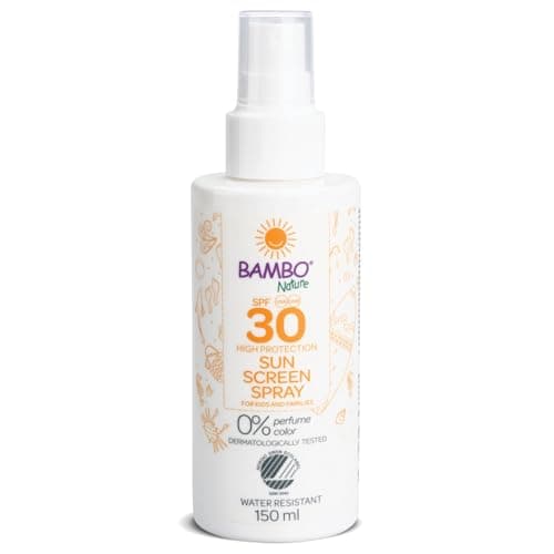 Bambo Nature Suncream Spray, 150ml, SPF 30 Sun Screen, Colourant & Fragrance Free, Sunscreen To Protect Your Skin, Dermatologically Tested
