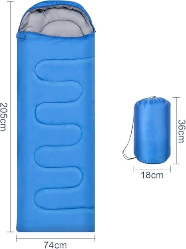 M.J COMFY-LIFE Sleeping Bag 200g Cotton Fill, Comfort 5°C to 15°C Blue — view 3