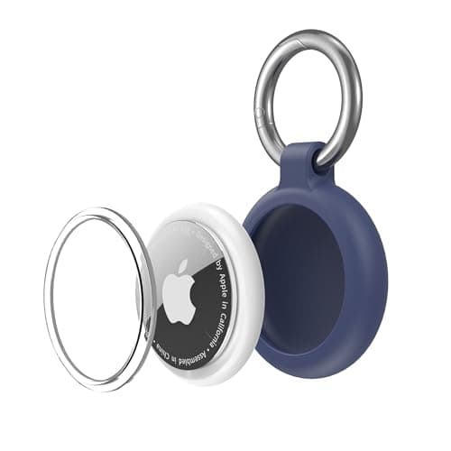 AirTag Holder AirTag Silicone Case, with Key Ring, TPU Waterproof Protective Case for AirTags Keychain for Keys, Bags, Luggage, Pet Collar, Anti-Lost and Scratch-Resistant, Fully Covered (Blue) — view 4