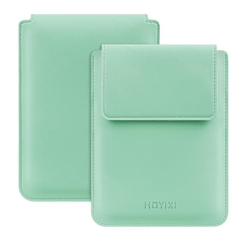 HoYiXi Universal Sleeve Case for 6-inch Kindle/Kobo/Voyaga/Pocketbook/Tolino E-book reader Lightweight Leather Protective Sleeve Case Pouch for 6-inch E-book, Green