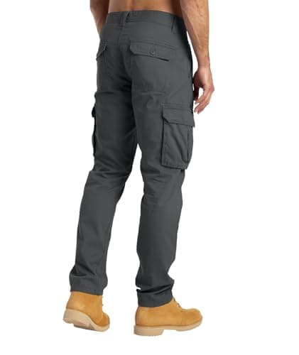 westAce Mens Cargo Combat Work Trousers Casual Pants with Knee Pad Pockets Workwear 100% Cotton Trousers (44W / 30L, Charcoal) — view 3