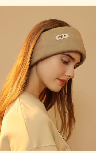 BSLVWG Winter Multifunctional Neck Warmer Fleece Lined Scarf Fleece Thicken Windproof and Dust Skiing Circle Lining Knit Infin for Mens Womens (Caramel) — view 4