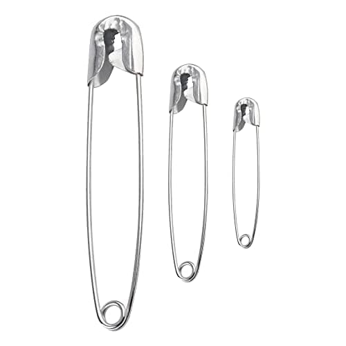 Safety Pins Assorted Sizes 27mm 34mm 38mm - First Aid Safety Pins for Clothes & First Aid Kit, Silver Nickel Plated - Medium, Crafts, Sewing, Hemming, Dressmaking, Quilting, Running Bibs — view 3