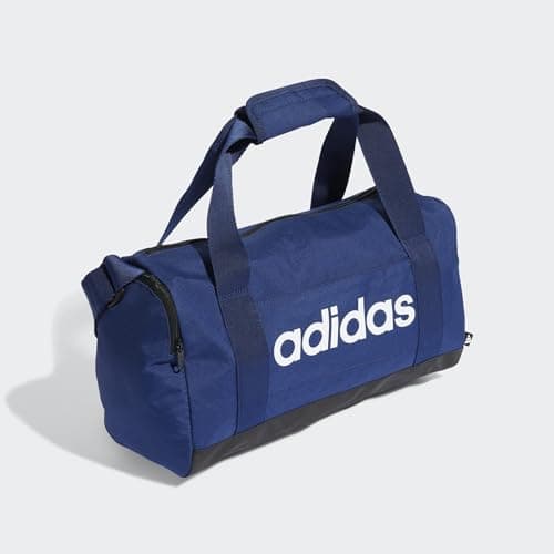 adidas Unisex Essentials Linear Duffel Bag Duffel Bag, Dark Blue/White, XS — view 3