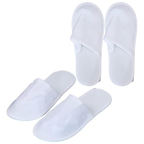 DBOO Disposable Slippers - Closed Toe Spa Slippers for Women, Hotel, Travel & Home Use (White)