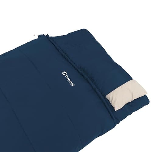 Outwell Contour Sleeping Bag – 3 Season Warm Reversible Comfortable Camping Sleeping Bag with Built-In Pillow, Zip-Off Hood & Duvet Mode - For Indoor & Outdoor Use (Contour Lux (Dep Blue)) — view 3