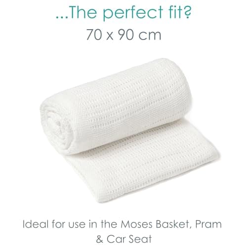 Clair de Lune Soft Cotton Cellular Baby Shawl Blanket 70 x 90 cm (White) — view 2