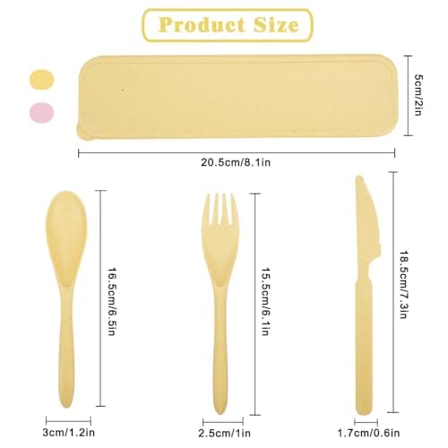 Zoyiancy 2Pcs Cutlery Set, Reusable Travel Fork Knife Spoon Set — view 2