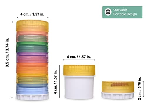 Pillzar 7-Day Portable Stackable Pill Organizer with 9 Compartments, 3 Lids and 3 Magnetic Adapters, Attachable to Magnetic Calendar or Any Magnetic Surface. Perfect for Travel or Home Use. — view 3