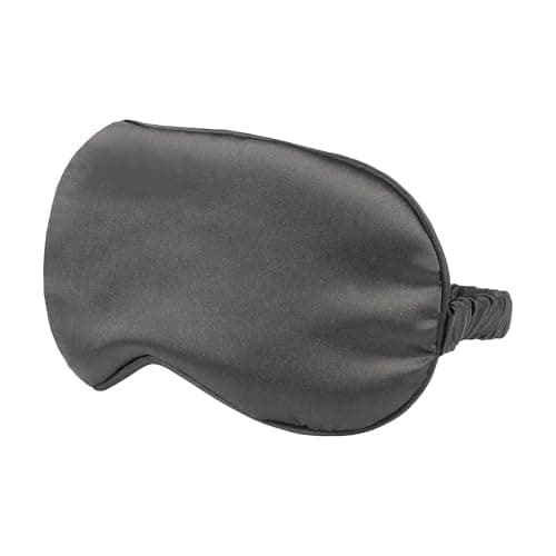 Sleep Mask Double-Sided Silk Eye Mask for Sleeping, Soft Light Blocking Sleep Shade Cover,Washable Blindfold Sleeping Eye Blinder for Men Women (Black) — view 2