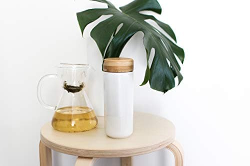 Soma Insulated Ceramic Mug with Bamboo Lid for Travel, Pearl — view 5