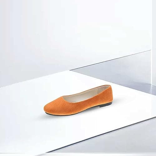 Pumps Women's Black 42 Women's Slippers 39/40 Comfortable Shoes Women's Shoes Black Flat Elegant Leisure Sandals Foldable Lightweight Travel Ballet Flat Rolled Shirt Slippers Flat Sandals, orange, 9 — view 4