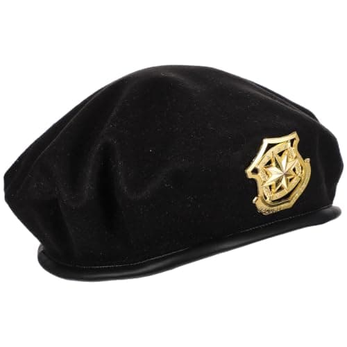 Healeved Black Woolen Beret Hat for Stage Performance Adjustable Fit
