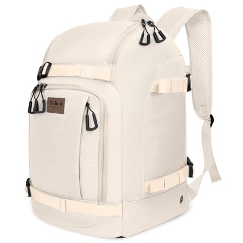 Goloni 50L Ski Backpack, Water‑Resistant Ski Boot Bag,Beige