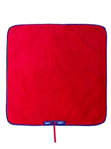 Two Bare Feet Portable Changing Mat for Surfing, Swimming, SUP & Watersports – Waterproof, Soft Sherpa Fleece, Roll-Up Design for Easy Travel & Outdoor Sports (Navy/Red) — view 2