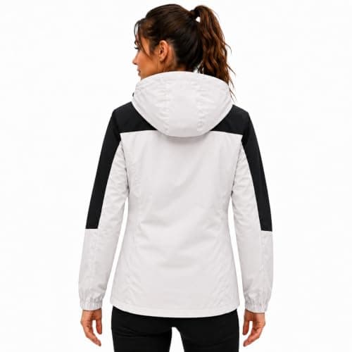 Blu Apparel Women’s Lightweight Waterproof Hooded Jacket – Windproof Rain Coat with Breathable Mesh Lining & Zip Pockets (UK, Numeric, 14, Regular, Regular, Stone) — view 2