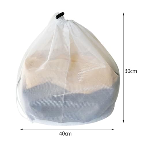 GZSYWZ 2 Pcs Mesh Laundry Bag with Drawstring Linen Portable Bags Washing Machine for Clothes,Bedding,Tablecloths,Curtains (30x40cm) — view 2