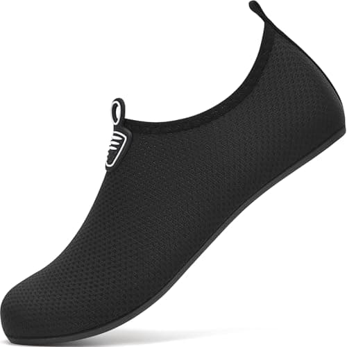 sportvibe Water Shoes Beach Shoes Lightweight Barefoot Aqua Quick Dry Breathable Swim for Women Men Surfing Running Driving Pool Yoga (Black,10.5 UK/45 EU)