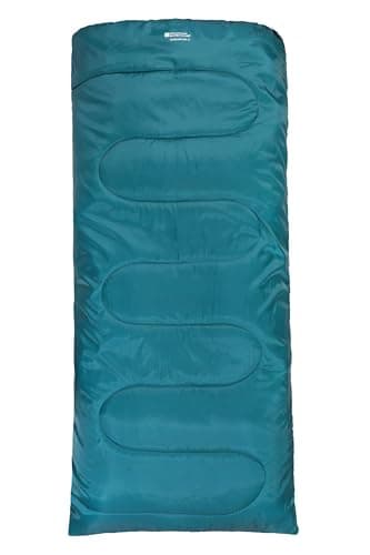 Mountain Warehouse Basecamp 200 XL Sleeping Bag - Warm & Cosy, Hollow fibre insulated Bag, Easy to pack & Durable - Best for Camping, Hiking, Trekking & Outdoors Petrol Blue