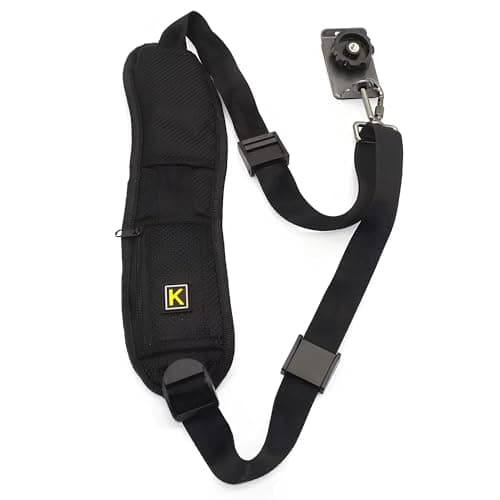 London Express Camera Shoulder Strap, Anti-slip Over Shoulder Camera Sling Strap Quick Release with Safety Tether, Comfortable Camera Neck Strap for for Canon Nikon Sony DSLR SLR, Black, One Size