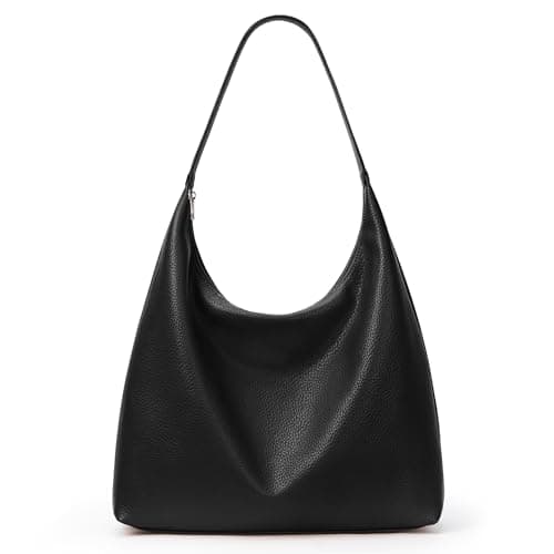 KALIDI Vegan Leather Tote Bag Women Hobo Zipper Shoulder Handbag Slouchy