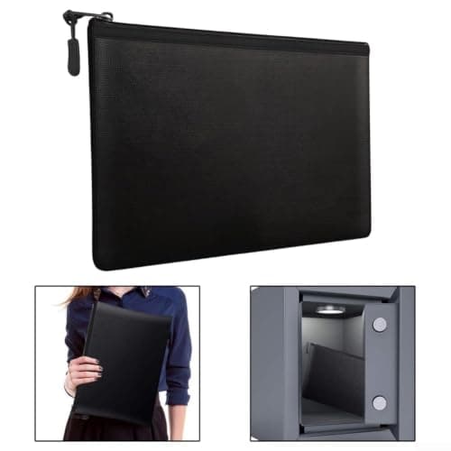 Fireproof Document Bag with Silicone Aluminum Foil, Waterproof File Storage for Important Papers, Contracts and Money, Heat Resistant Security Pouch for Home and Office(20X30CM) — view 4