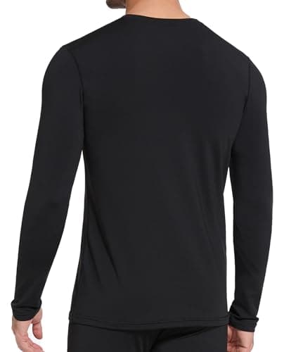 SIHOHAN Mens Thermal Top Long Sleeve Crew Neck Base Layer Tops Black — view 2