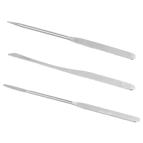 3 Pcs Stainless Steel Makeup Spatula Set for Foundation Mixing and Skincare - Double Ended Metal Cosmetic Spatulas for Face Cream Application