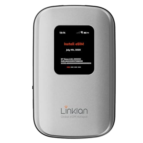 Portable Mobile Hotspot–eSIM Global WiFi Hotspot,No SIM Card/Contract Needed, 16Devices,180+ Countries, Compact Wireless Router for International Trips & Business 【Free 15 days of 5GB data in UK】