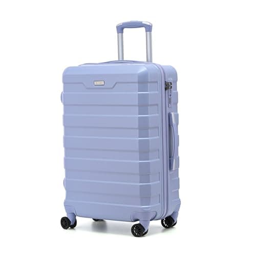 CMY Hard Shell PC Carry on Cabin Approved 20'' Lightweight Suitcase Luggage Trolley with 4 Spinner Wheels TSA Combination Lock Suitcase Approved by Over 100+ Airlines (Purple)