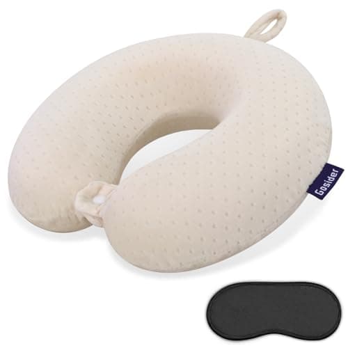 Gosider Memory Foam Neck Pillow, Plane Travel Pillow, Beige