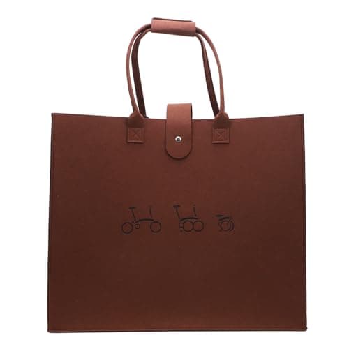 Tissting Folding Bike Carry Bag for 16 Inch Bike - Portable & Lightweight Nonwoven Transport Case for Cycling Commuting Travel Shopping Train Security (16in) (Dark Brown)