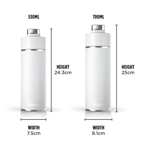 Ninja Thirsti Water Bottle and Flask 700 ML with Leak-Proof Lid, White — view 5