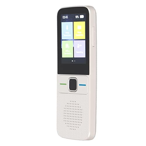 SIXRUN Smart Voice Translator, 138 Languages 2.4in Touchscreen WiFi (White)