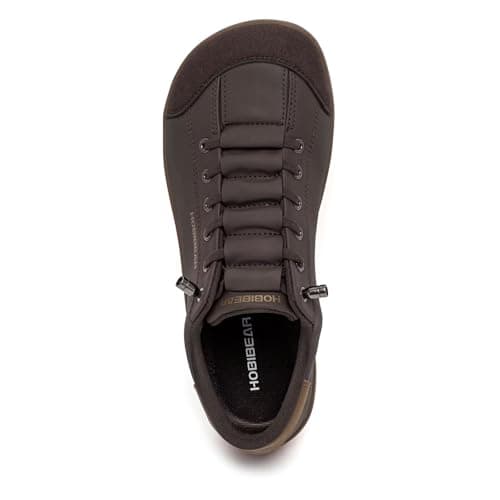 HOBIBEAR Womens Mens Wide Minimalist Barefoot Fashion Trainers Zero Drop Shoes Dark Brown — view 3
