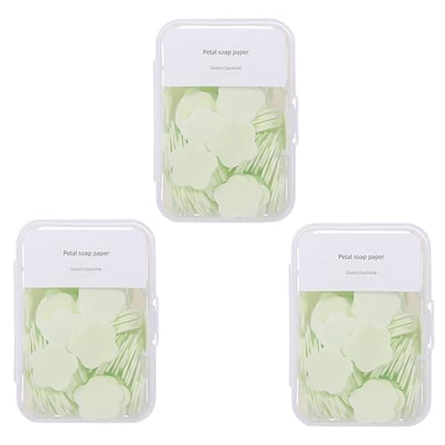 Iensen 300pcs Portable Hand Washing Soap Sheets, Scented Mini Soap Sheets, Disposable Soluble Soap for Outdoor Travel, Camping, Hiking (Green)