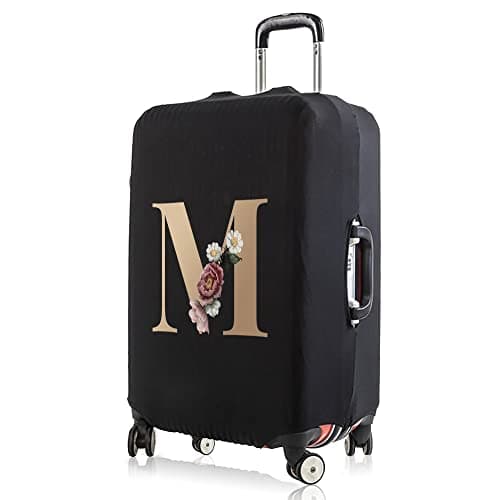 Initial Letter Printed Design Travel Trolley Case Cover Protector Washable Suitcase Cover Luggage Storage Covers for 18-28 Inch Luggage Cover (L (26-28 inch Luggage), gold M) — view 6