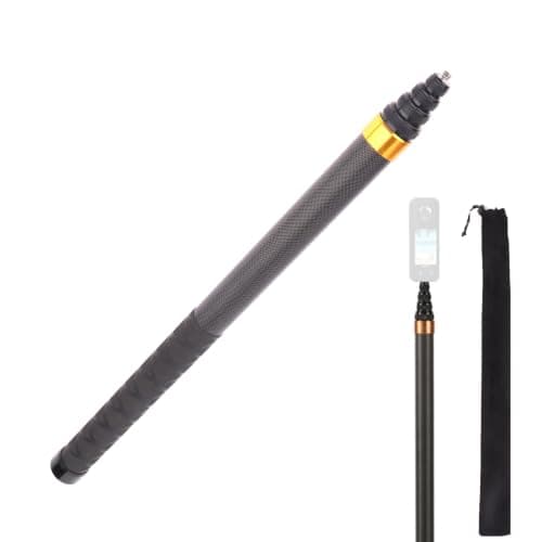 3 meters Invisible Selfie Stick for Insta360 Carbon Fiber Invisible Ultra Long Extension Stick Portable Extendable Monopod Pole Adjustable Selfie Extension Pole for Insta360 Panoramic Action Cameras