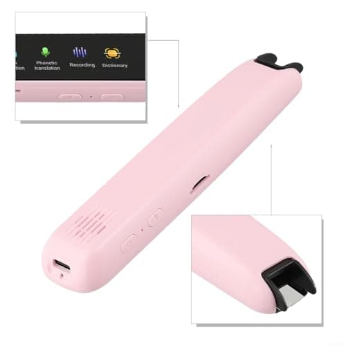 ZWEquipint Intelligent Offline Translation Pen For 123 Languages,Scanning Point Reading Dictionary For Students And Teachers, Portable ABS Smart Translator Device, Black(pink) — view 4