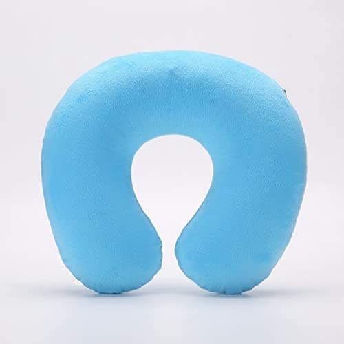 ulafbwur U-shaped Travel Pillow Neck Pillow Cushion U-shaped Pillow Flocked Plush Fabric Comfortable Touch Sky Blue One Size — view 4