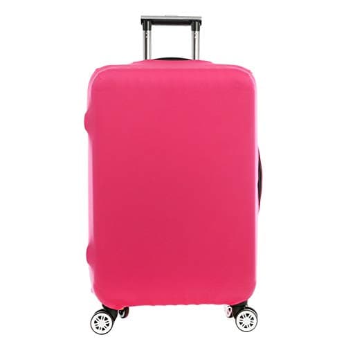 HomDSim Travel Spandex Luggage Protector Anti-dust Luggage Cover Solid Color Suitcase Cover (S, Rose)