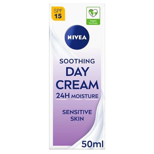 NIVEA Sensitive Day Cream, Face Cream and Moisturiser with SPF 15 for Sensitive Skin, Summer Skin Care Essentials, Sensitive Moisturising Cream, 50 ml (Pack of 1) — view 2