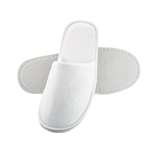 Beach Stone 10 Pairs Disposable Spa Slippers, Closed Toe Womens White Slippers for Girls Women Party Guest Travel Home Hotel Use — view 5