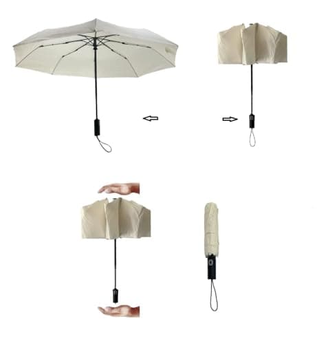 Start and Drive, Travel Umbrellas for Rain, Auto Open Close Durable Strong Compact, Lightweight, Easy to carry, Ideal for Men & Women Umbrella Brolley for Travel (Grey) — view 6