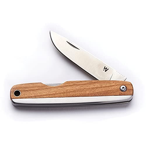 Whitby Pocket Knife, Stainless Steel Folding Knives Olive Wood Handle