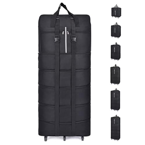 185L Large Holdall with Wheels, Expandable Foldable Rolling Travel Bag