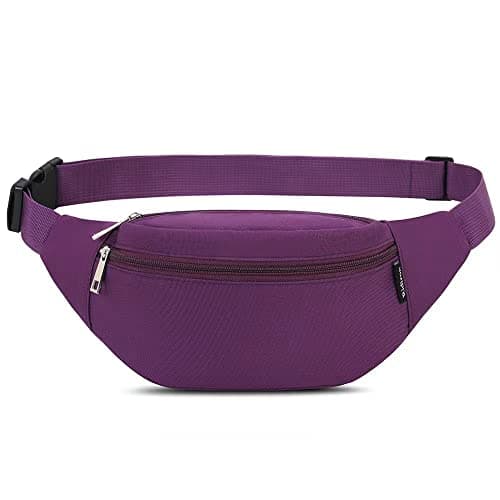 Bumbags and Fanny Packs for Men Women Hiking Running Travel Waterproof Waist Bag Walking Dog Outdoor Sport for Ladies Boys Purple — view 2
