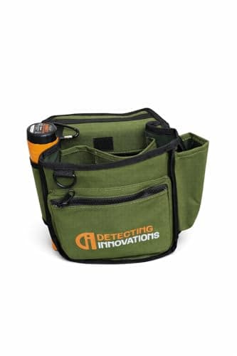Detecting Innovations Ultimate Waist Pouch for Metal Detecting, Finds Bag with Pinpointer Holster, Durable Metal Detector Accessories (KHAKI GREEN) — view 4