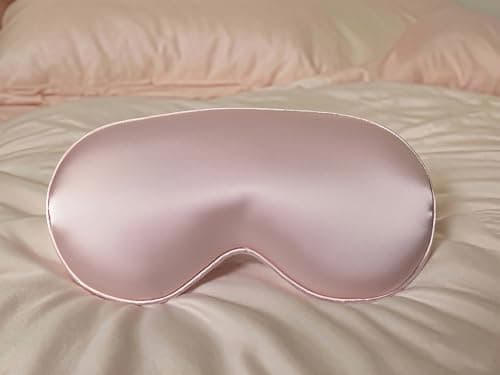 Sleep Mask 100% Mulberry Silk Eye Mask, Blinder for Total Blackout & Zero Pressure,Eye Mask for Sleeping with Travel Pouch & 2 Ear Plugs for Side Sleepers, Men & Women(Pink) — view 5