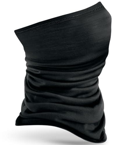 Merino Wool Multi-Purpose Headwear - Breathable, Quick-Drying, Anti-Bacterial, and Odor Resistant - Available in Black, Military Green, and Steel Blue (Black)